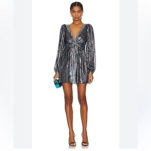Sabina Musayev Mini Metallic Wendy Dress